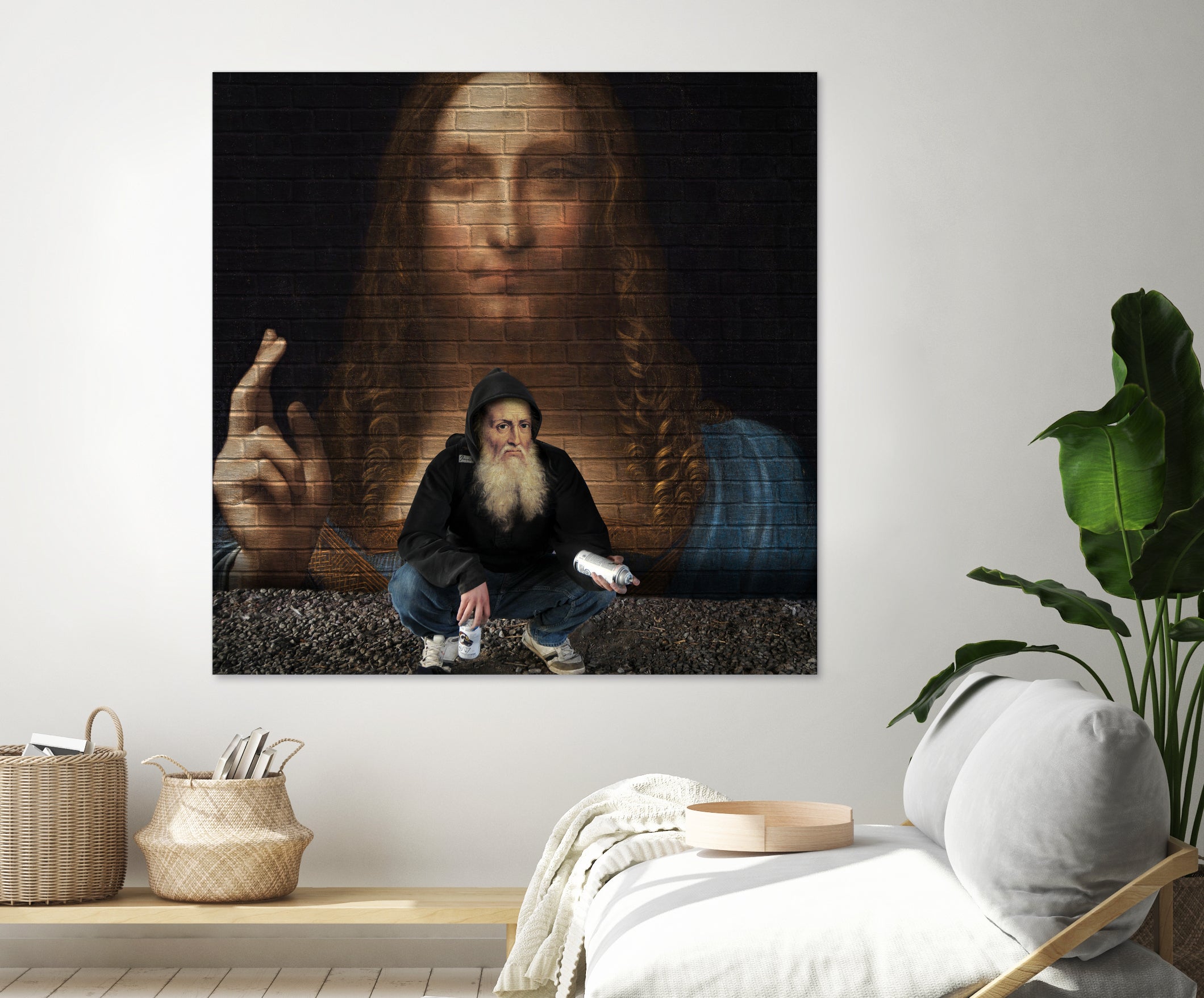 Street Art (Leonardo da Vinci) by Mehmet Geren on GIANT ART - brown photo manipulation