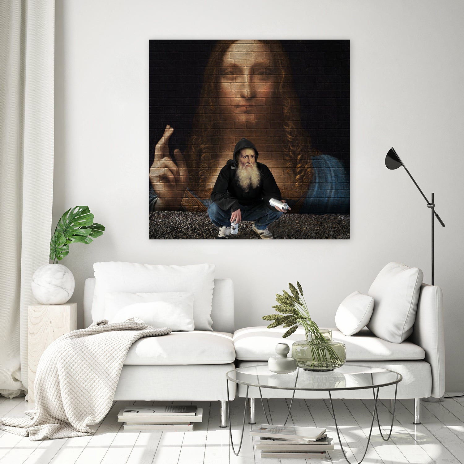 Street Art (Leonardo da Vinci) by Mehmet Geren on GIANT ART - brown photo manipulation