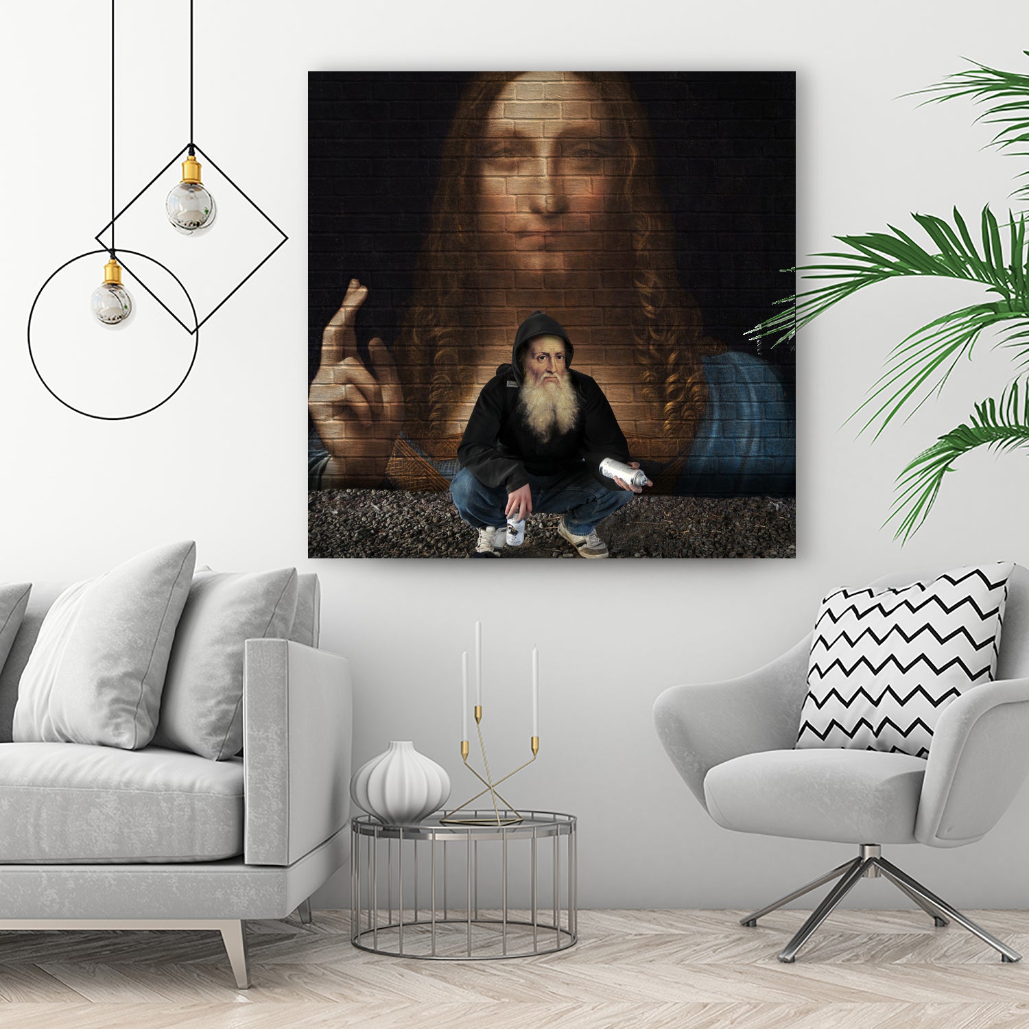 Street Art (Leonardo da Vinci) by Mehmet Geren on GIANT ART - brown photo manipulation