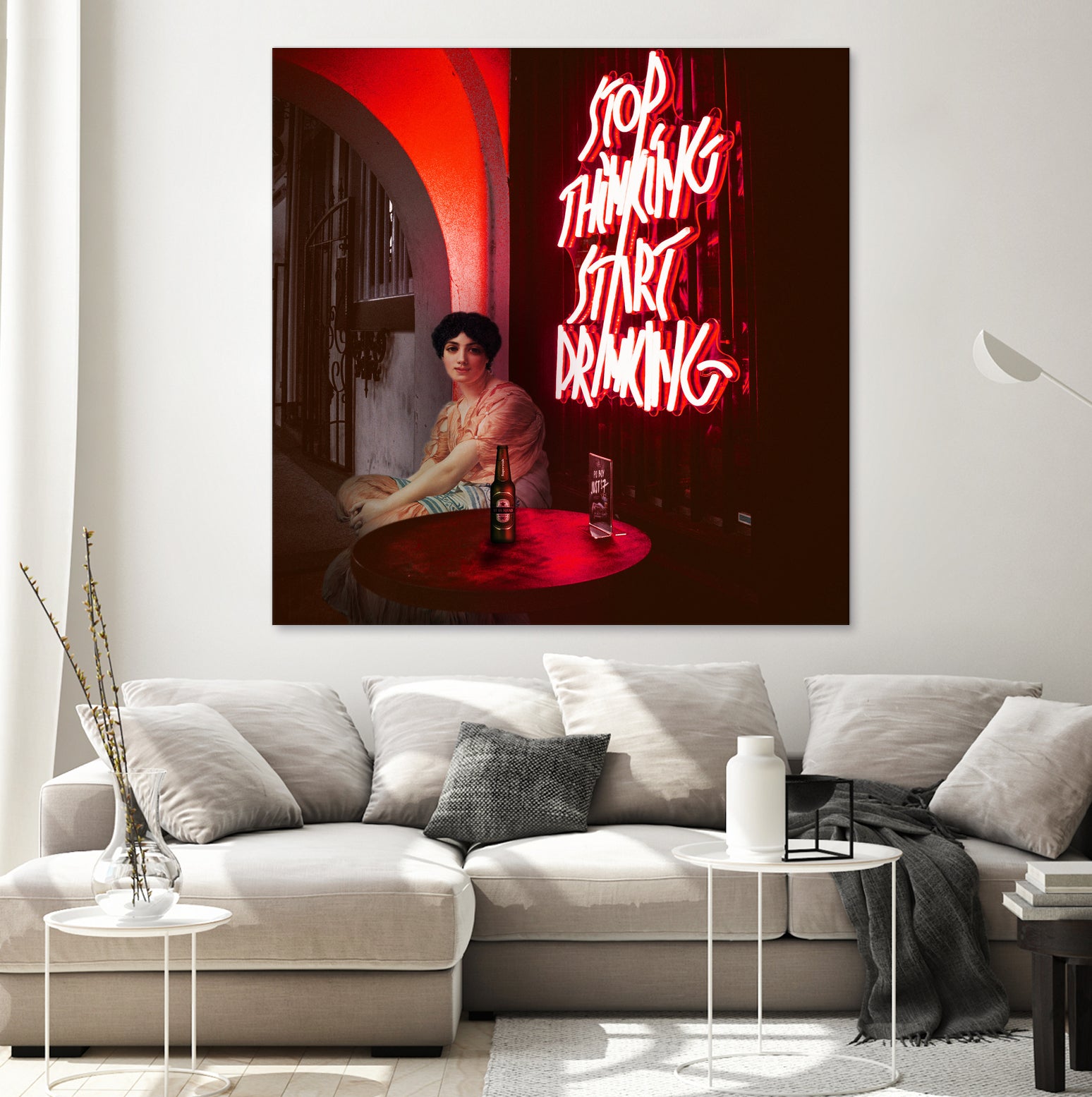 Stop Thinking, Start Drinking! by Mehmet Geren on GIANT ART - red photo manipulation