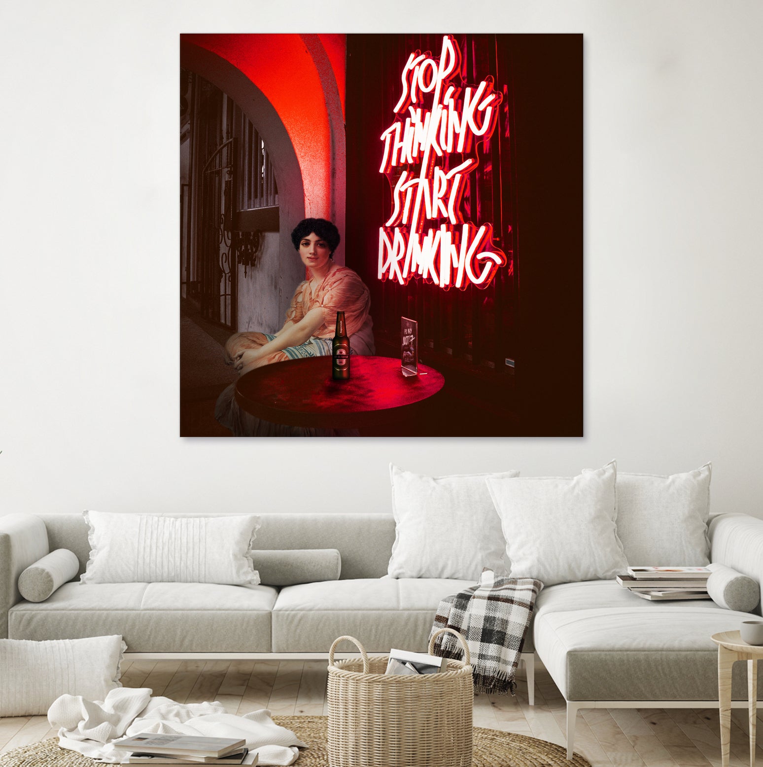 Stop Thinking, Start Drinking! by Mehmet Geren on GIANT ART - red photo manipulation