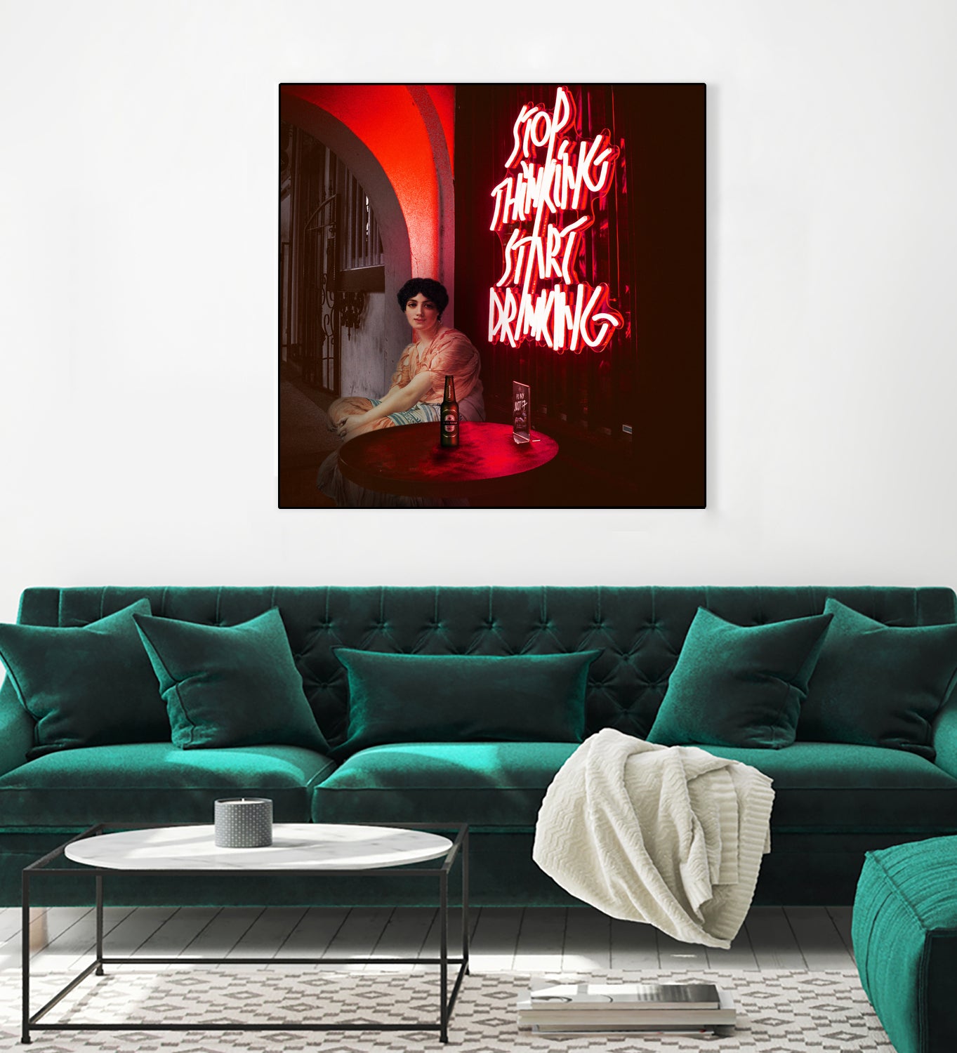 Stop Thinking, Start Drinking! by Mehmet Geren on GIANT ART - red photo manipulation