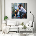 Pearl Earring Girl by Mehmet Geren on GIANT ART - blue photo manipulation