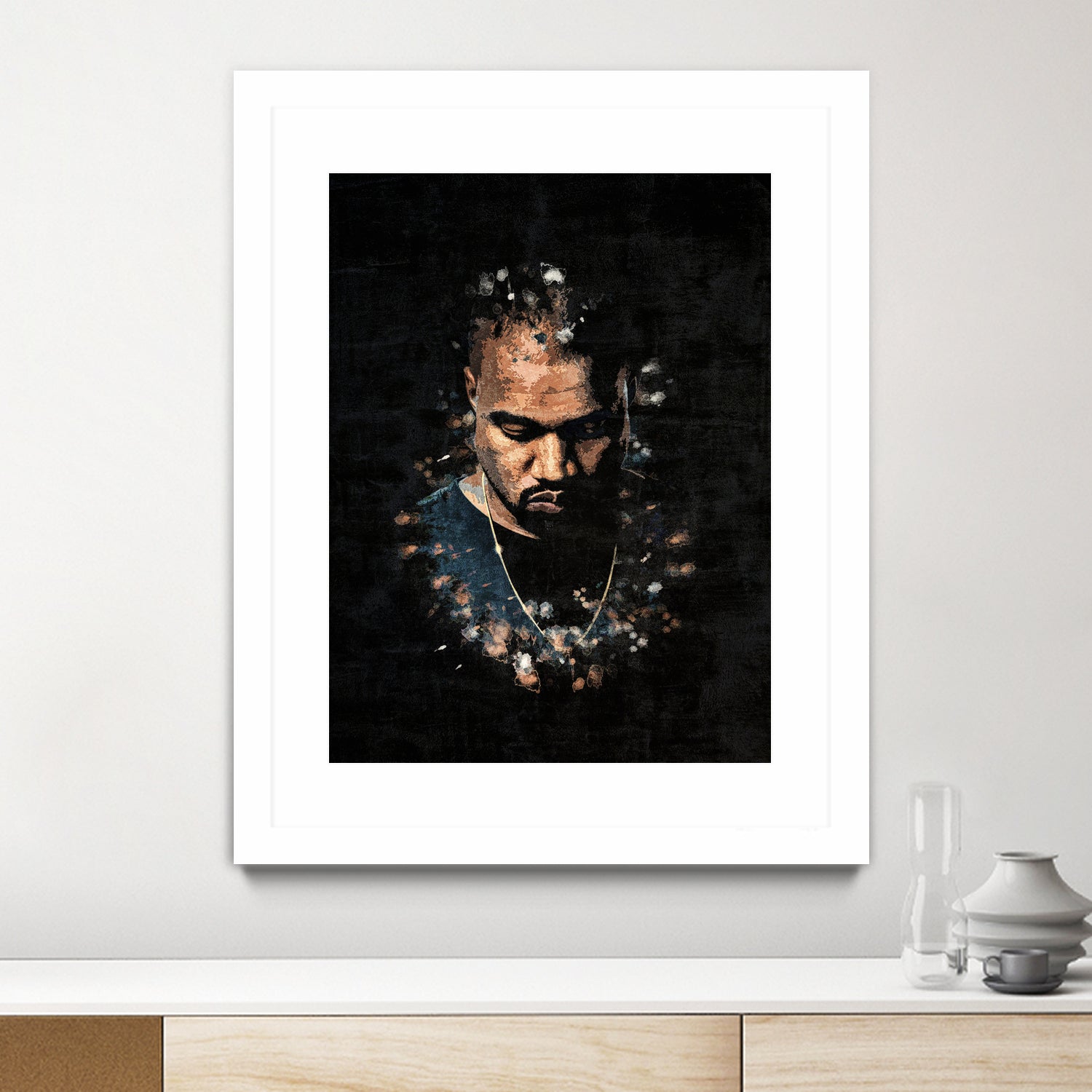 Kanye West Splatter Painting by Jurijs Permanickis on GIANT ART - black digital painting