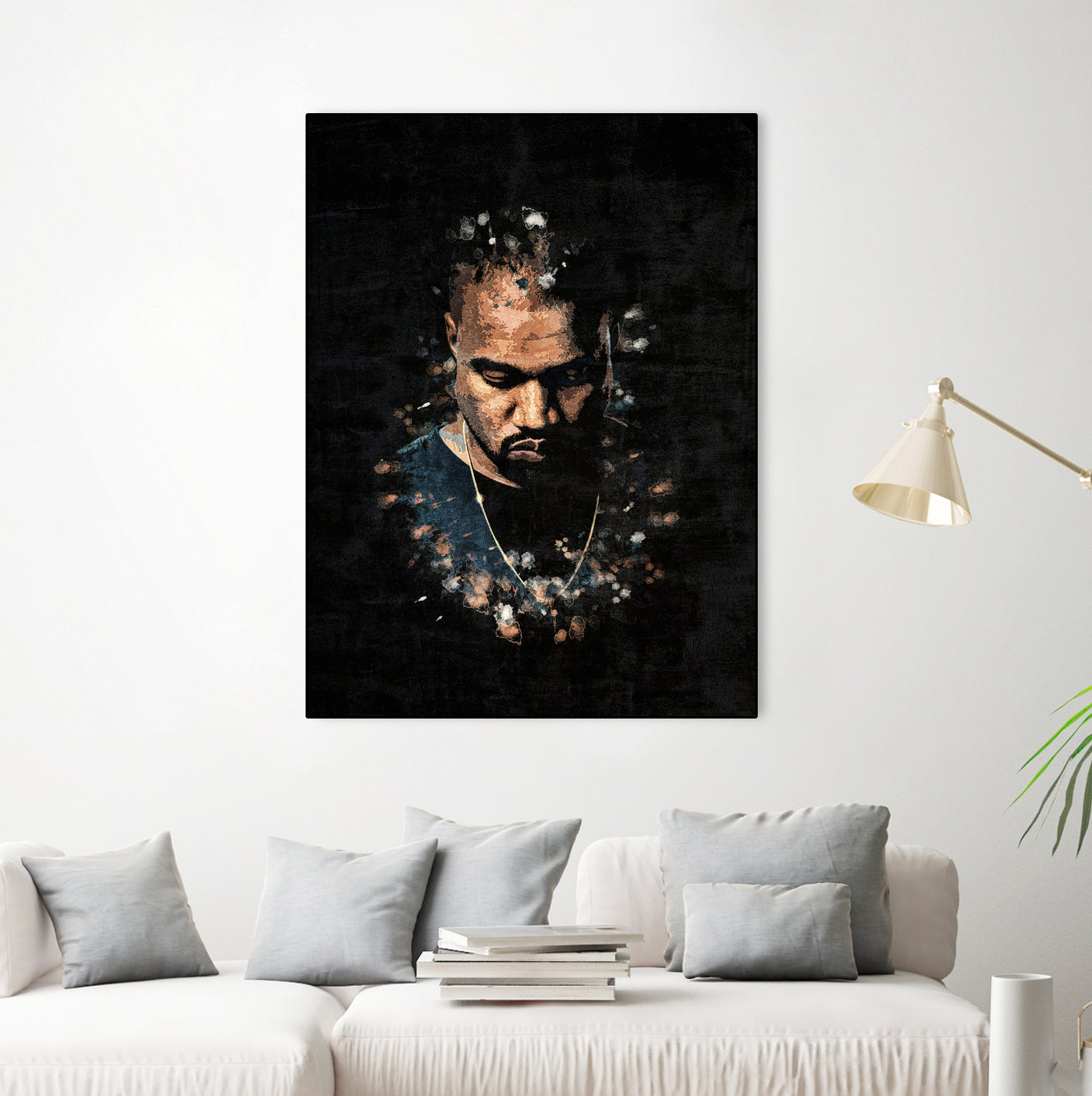 Kanye West Splatter Painting by Jurijs Permanickis on GIANT ART - black digital painting