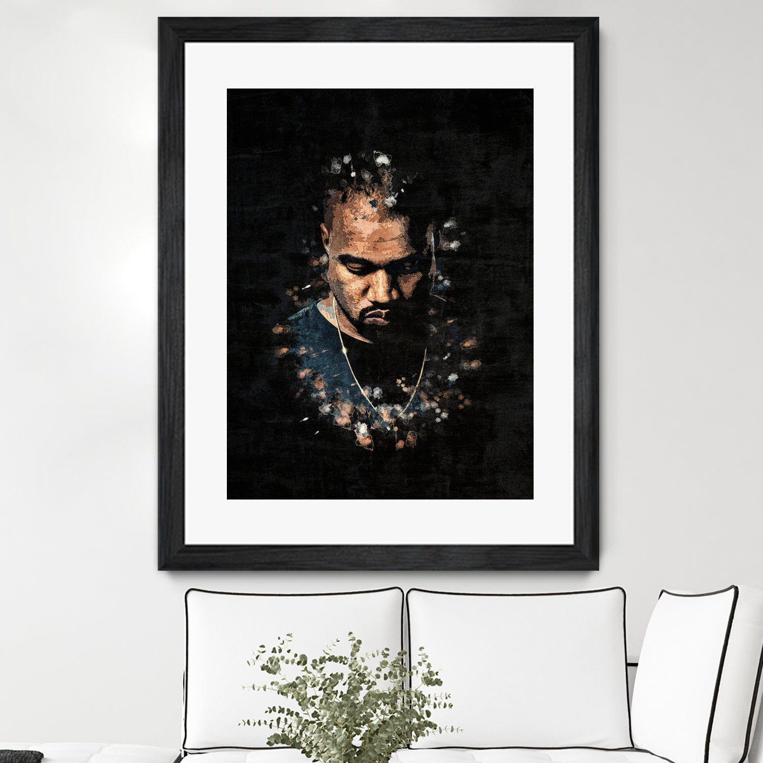 Kanye West Splatter Painting by Jurijs Permanickis on GIANT ART - black digital painting