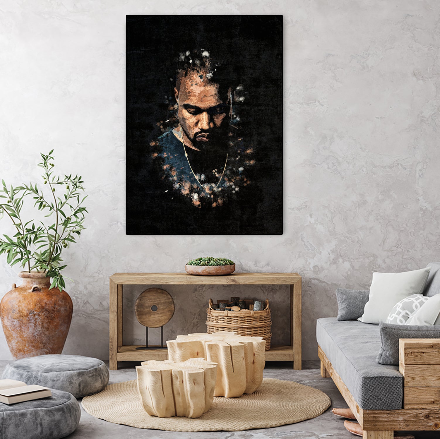 Kanye West Splatter Painting by Jurijs Permanickis on GIANT ART - black digital painting