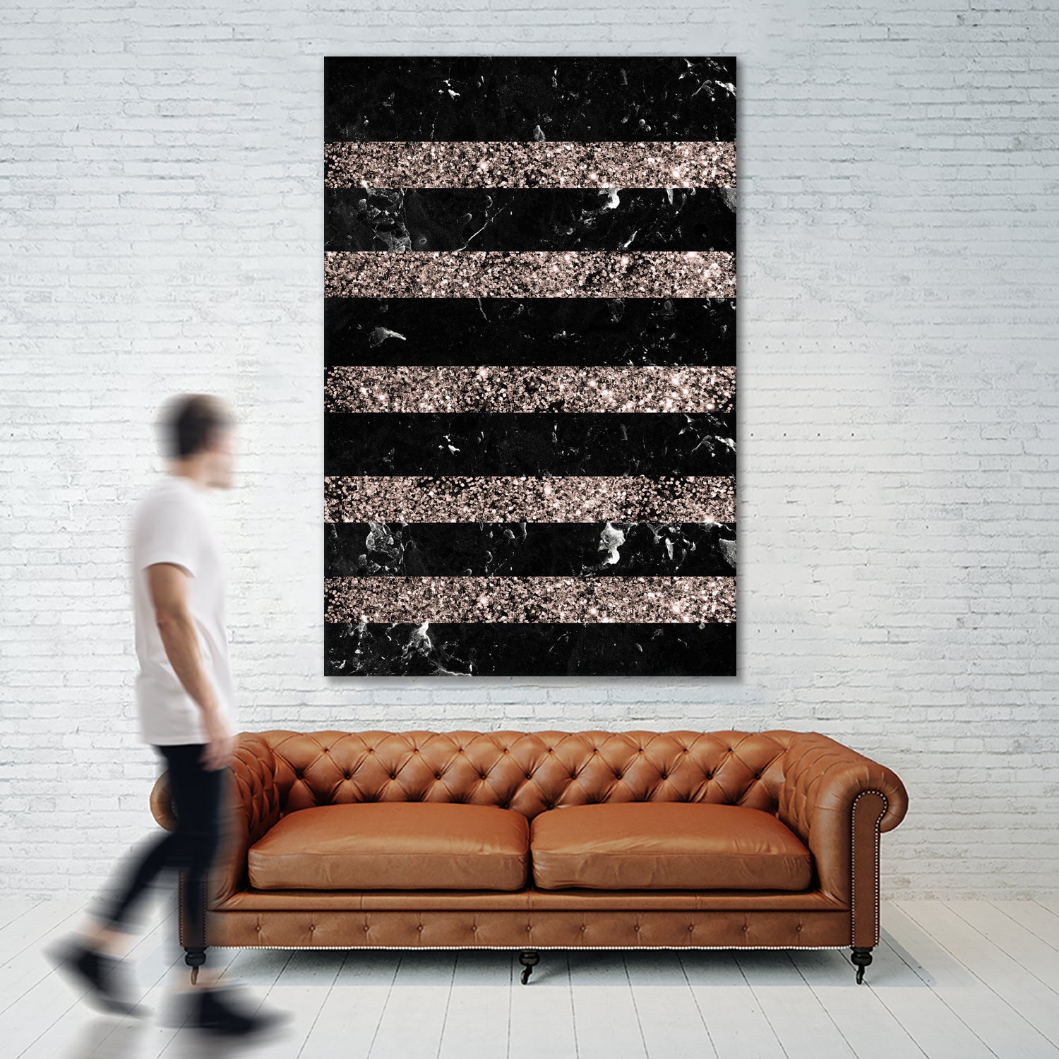 Black Marble Rose Gold Glitter Stripe Glam #1 #minimal by Anita & Bella Jantz on GIANT ART - black vector illustration