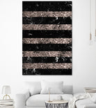 Black Marble Rose Gold Glitter Stripe Glam #1 #minimal by Anita & Bella Jantz on GIANT ART - black vector illustration