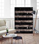 Black Marble Rose Gold Glitter Stripe Glam #1 #minimal by Anita & Bella Jantz on GIANT ART - black vector illustration