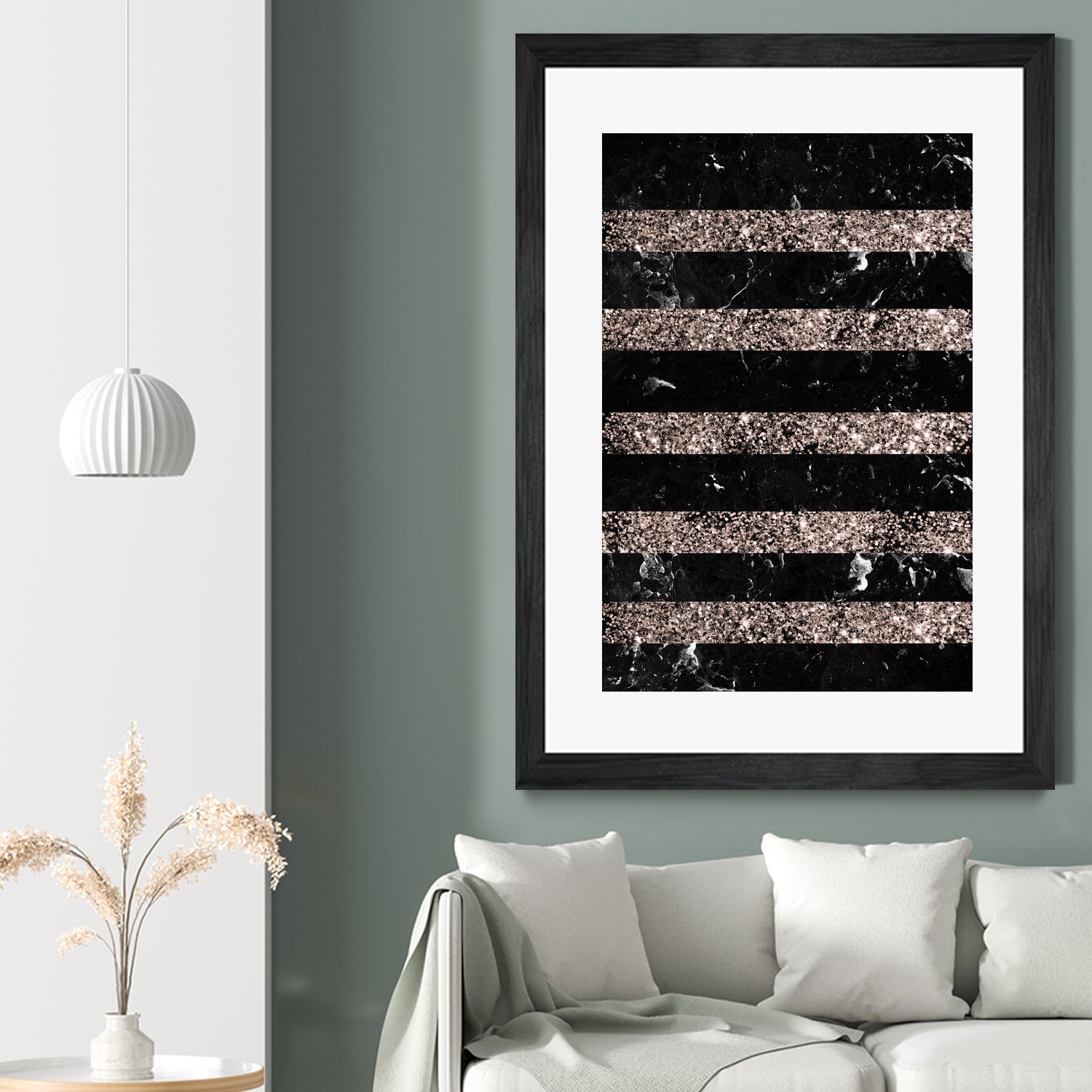 Black Marble Rose Gold Glitter Stripe Glam #1 #minimal by Anita & Bella Jantz on GIANT ART - black vector illustration