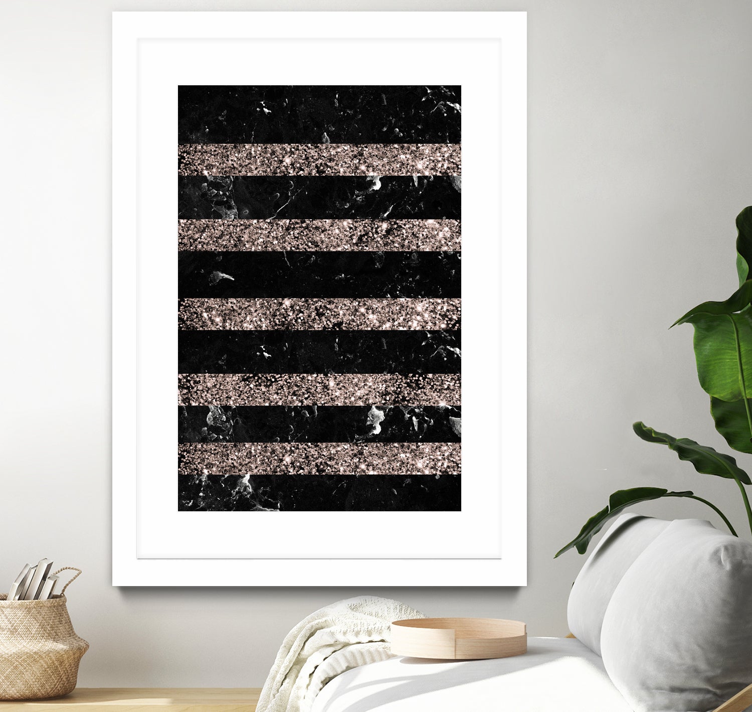 Black Marble Rose Gold Glitter Stripe Glam #1 #minimal by Anita & Bella Jantz on GIANT ART - black vector illustration