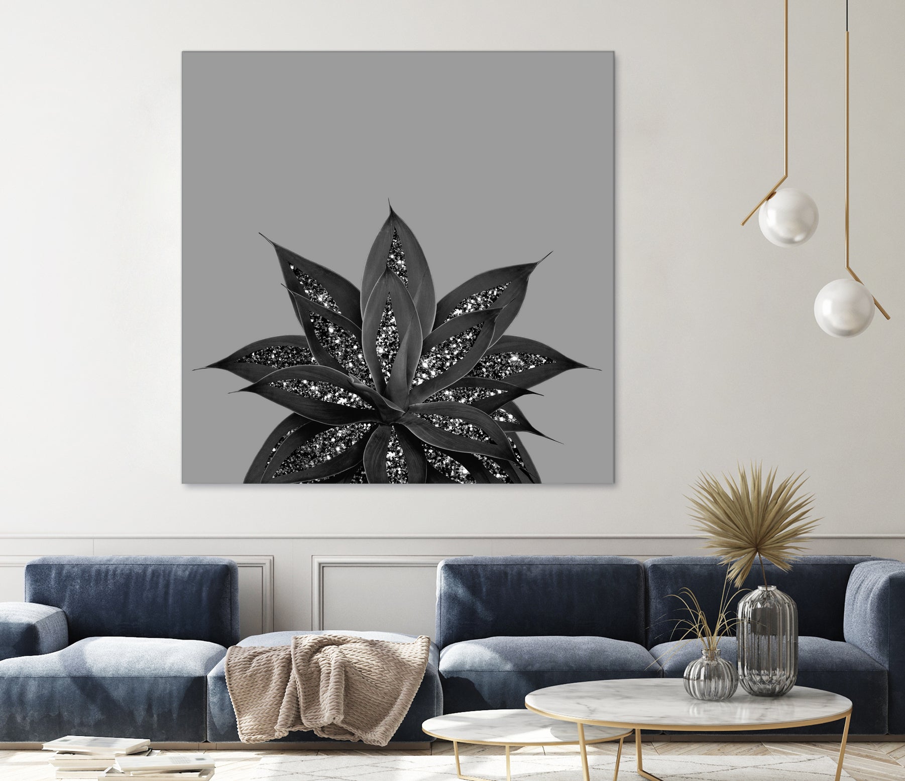 Gray Black Agave with Black Silver Glitter #3 #shiny by Anita & Bella Jantz on GIANT ART - gray photo illustration