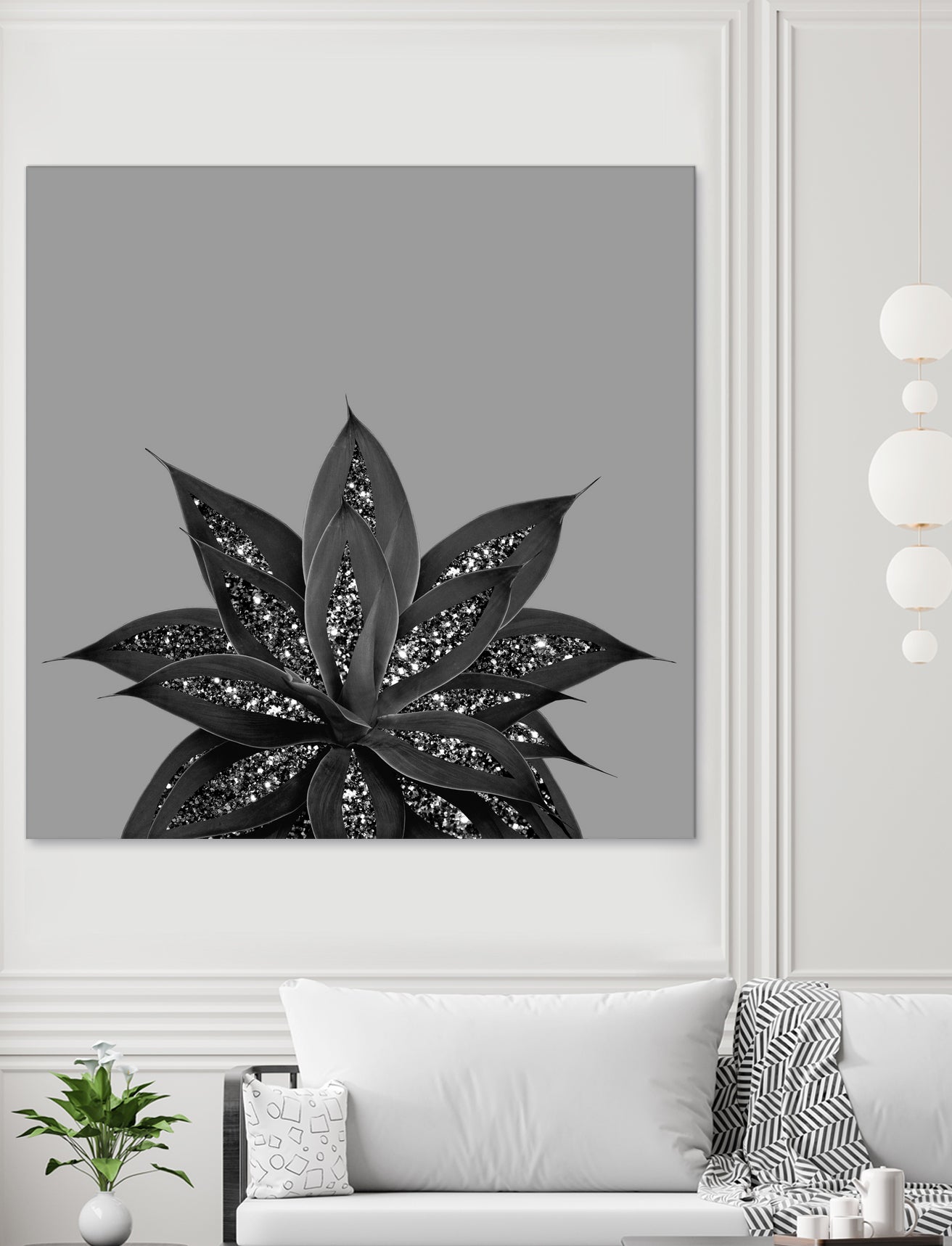 Gray Black Agave with Black Silver Glitter #3 #shiny by Anita & Bella Jantz on GIANT ART - gray photo illustration