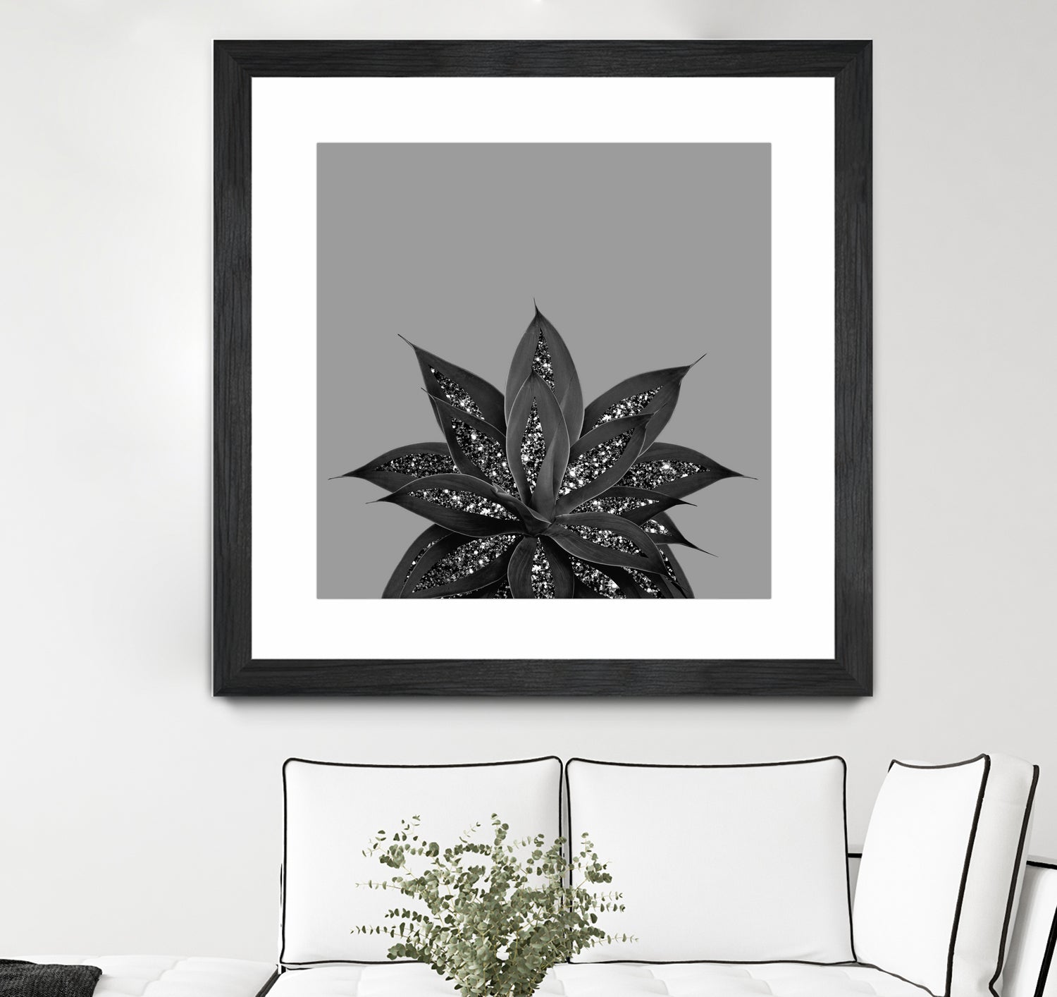 Gray Black Agave with Black Silver Glitter #3 #shiny by Anita & Bella Jantz on GIANT ART - gray photo illustration