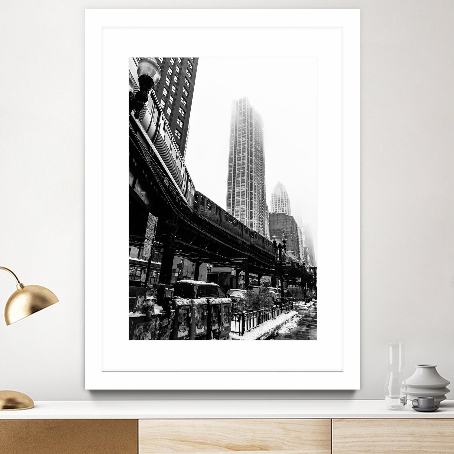 Chicago Train by Morten Holbein on GIANT ART - black photo illustration