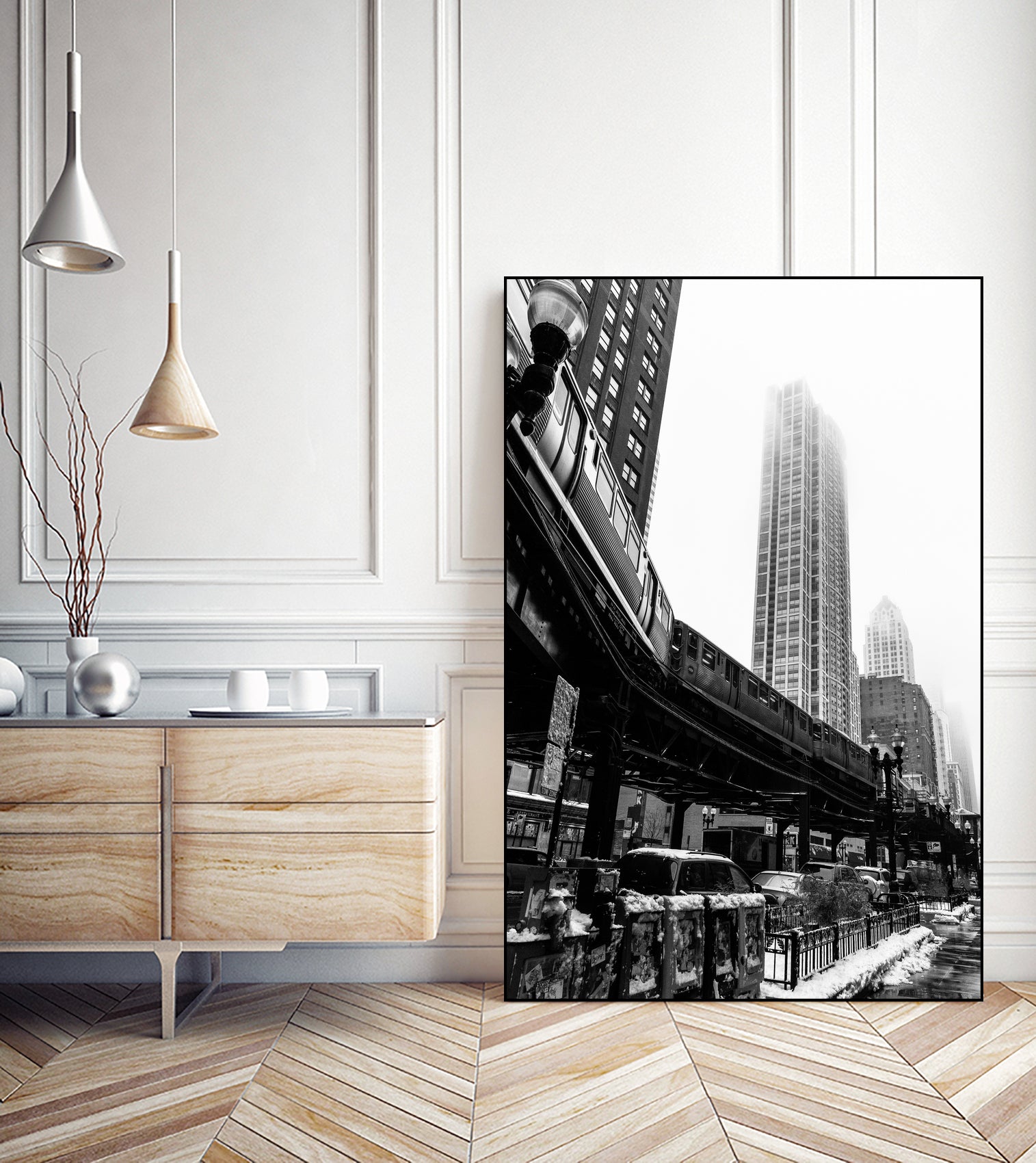 Chicago Train by Morten Holbein on GIANT ART - black photo illustration