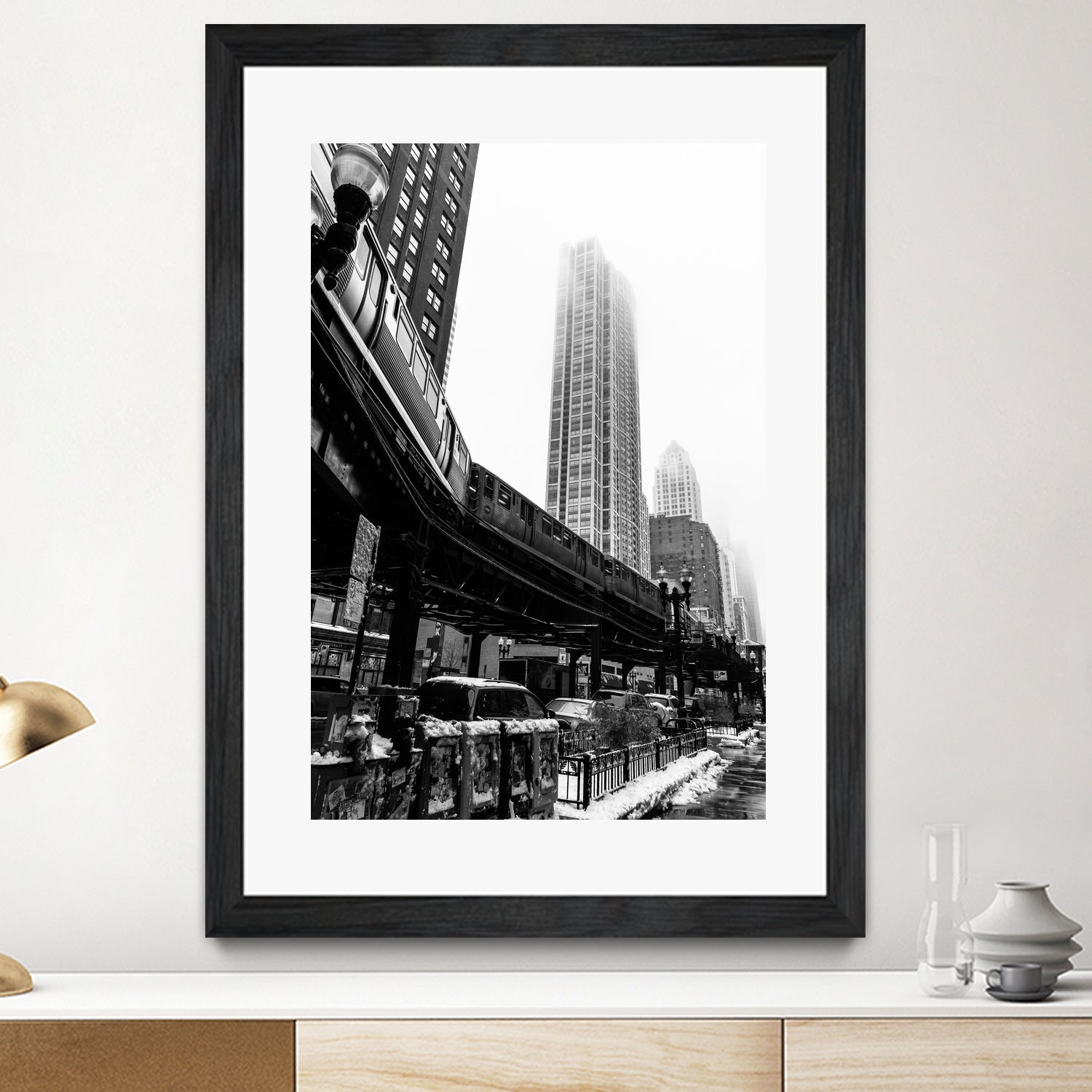 Chicago Train by Morten Holbein on GIANT ART - black photo illustration