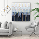 Soft Blue Hexagons by Elisabeth Fredriksson on GIANT ART - blue digital drawing