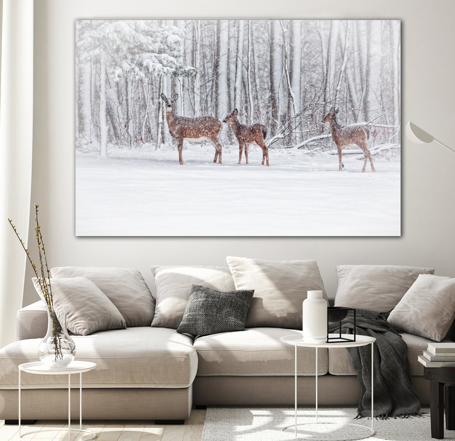 Winter Visits by Karol Livote on GIANT ART - white mixed media