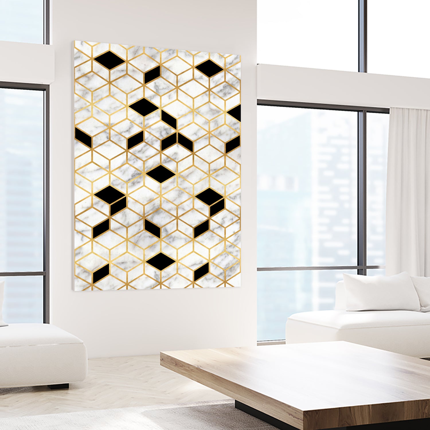 Midcentury Modern Marble Cubes by Christina Shek on GIANT ART - gray digital drawing