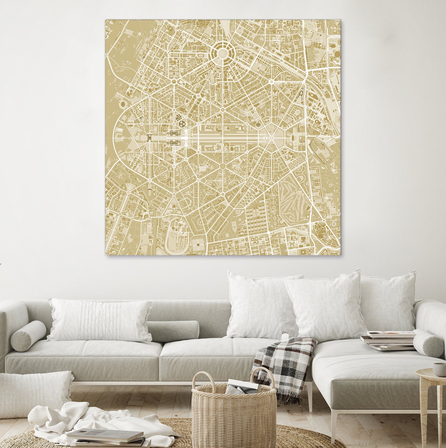 New Delhi map gold by Javier Ruiz on GIANT ART - yellow digital drawing