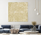 New Delhi map gold by Javier Ruiz on GIANT ART - yellow digital drawing