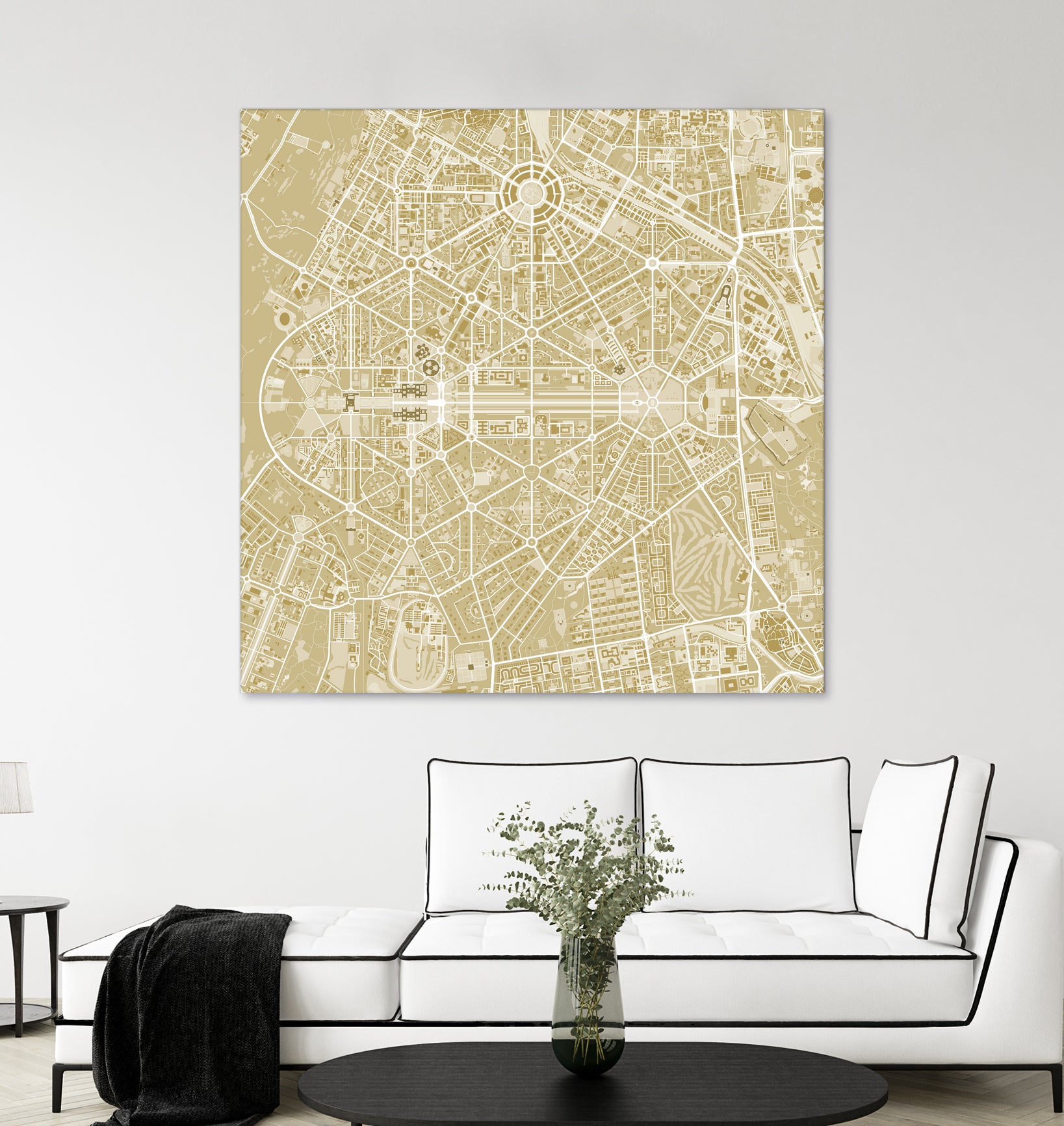 New Delhi map gold by Javier Ruiz on GIANT ART - yellow digital drawing