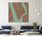 New York city map pop by Javier Ruiz on GIANT ART - green digital drawing