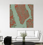 New York city map pop by Javier Ruiz on GIANT ART - green digital drawing