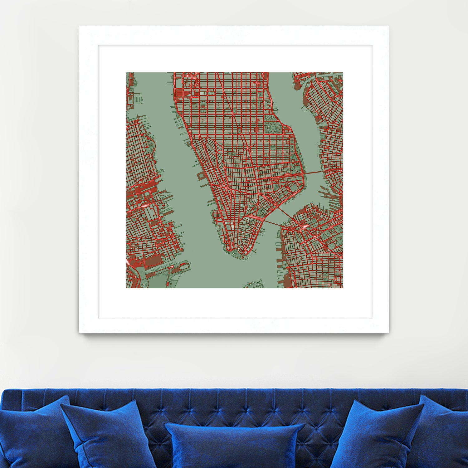 New York city map pop by Javier Ruiz on GIANT ART - green digital drawing