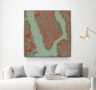 New York city map pop by Javier Ruiz on GIANT ART - green digital drawing