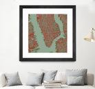 New York city map pop by Javier Ruiz on GIANT ART - green digital drawing