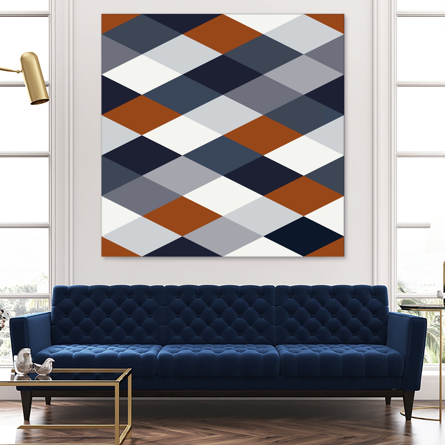 Navy Rust Geometry VIIB by Blerta Karahoda on GIANT ART - blue digital drawing