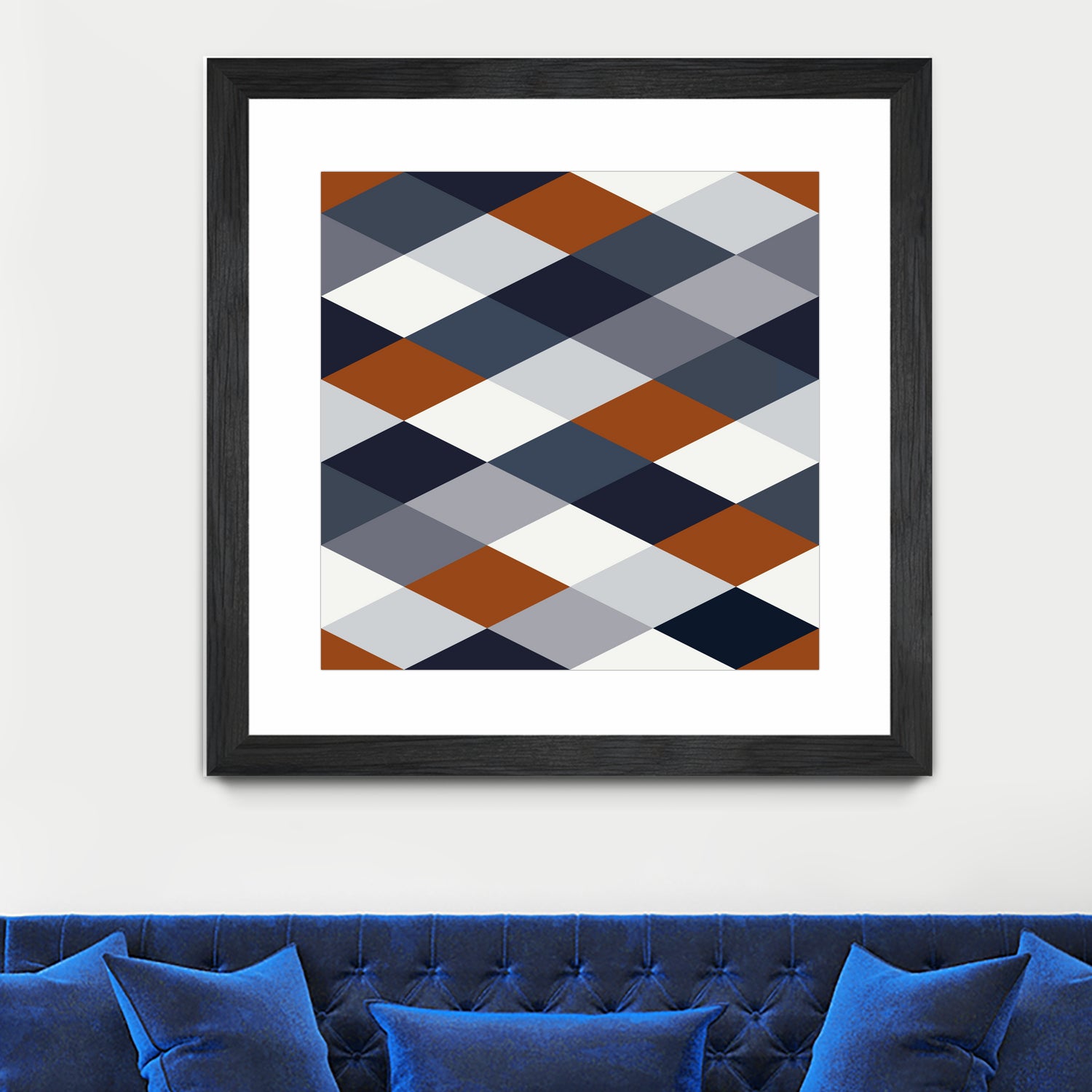 Navy Rust Geometry VIIB by Blerta Karahoda on GIANT ART - blue digital drawing