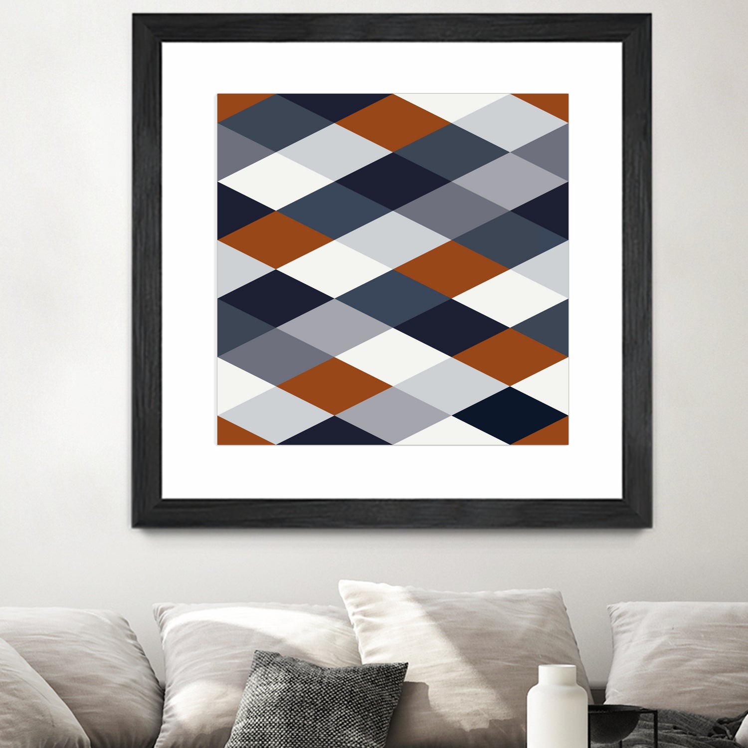 Navy Rust Geometry VIIB by Blerta Karahoda on GIANT ART - blue digital drawing