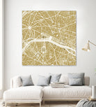 Paris city map gold by Javier Ruiz on GIANT ART - brown digital drawing