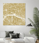 Paris city map gold by Javier Ruiz on GIANT ART - brown digital drawing