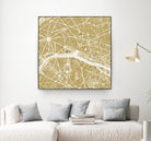 Paris city map gold by Javier Ruiz on GIANT ART - brown digital drawing