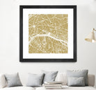 Paris city map gold by Javier Ruiz on GIANT ART - brown digital drawing