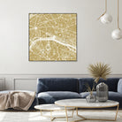 Paris city map gold by Javier Ruiz on GIANT ART - brown digital drawing