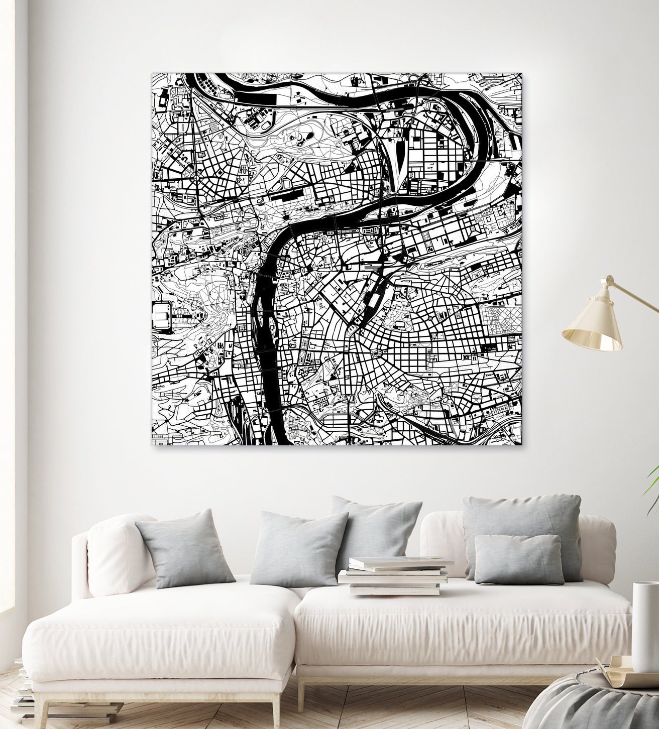 Prague map white by Javier Ruiz on GIANT ART - white digital drawing