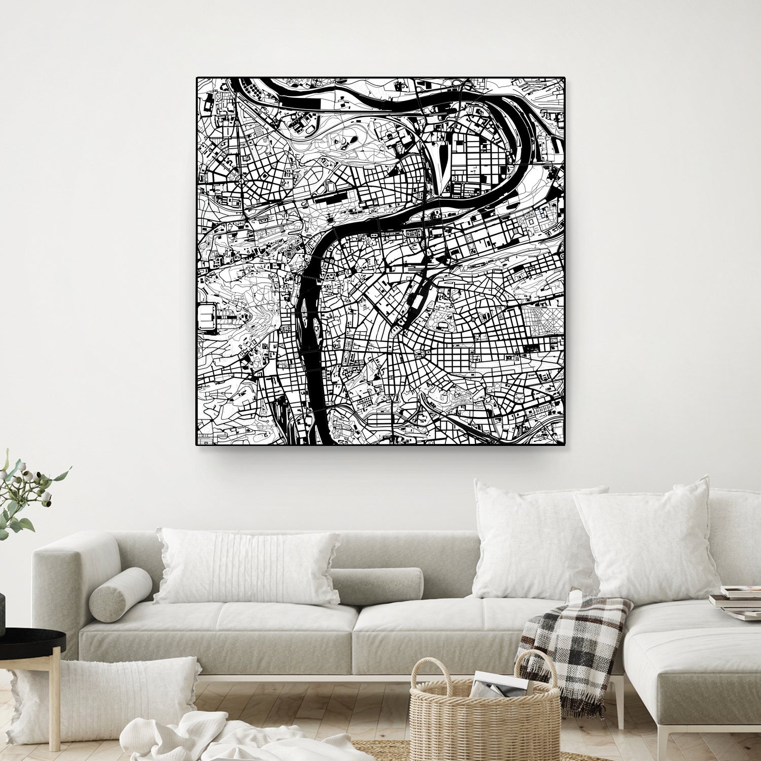 Prague map white by Javier Ruiz on GIANT ART - white digital drawing