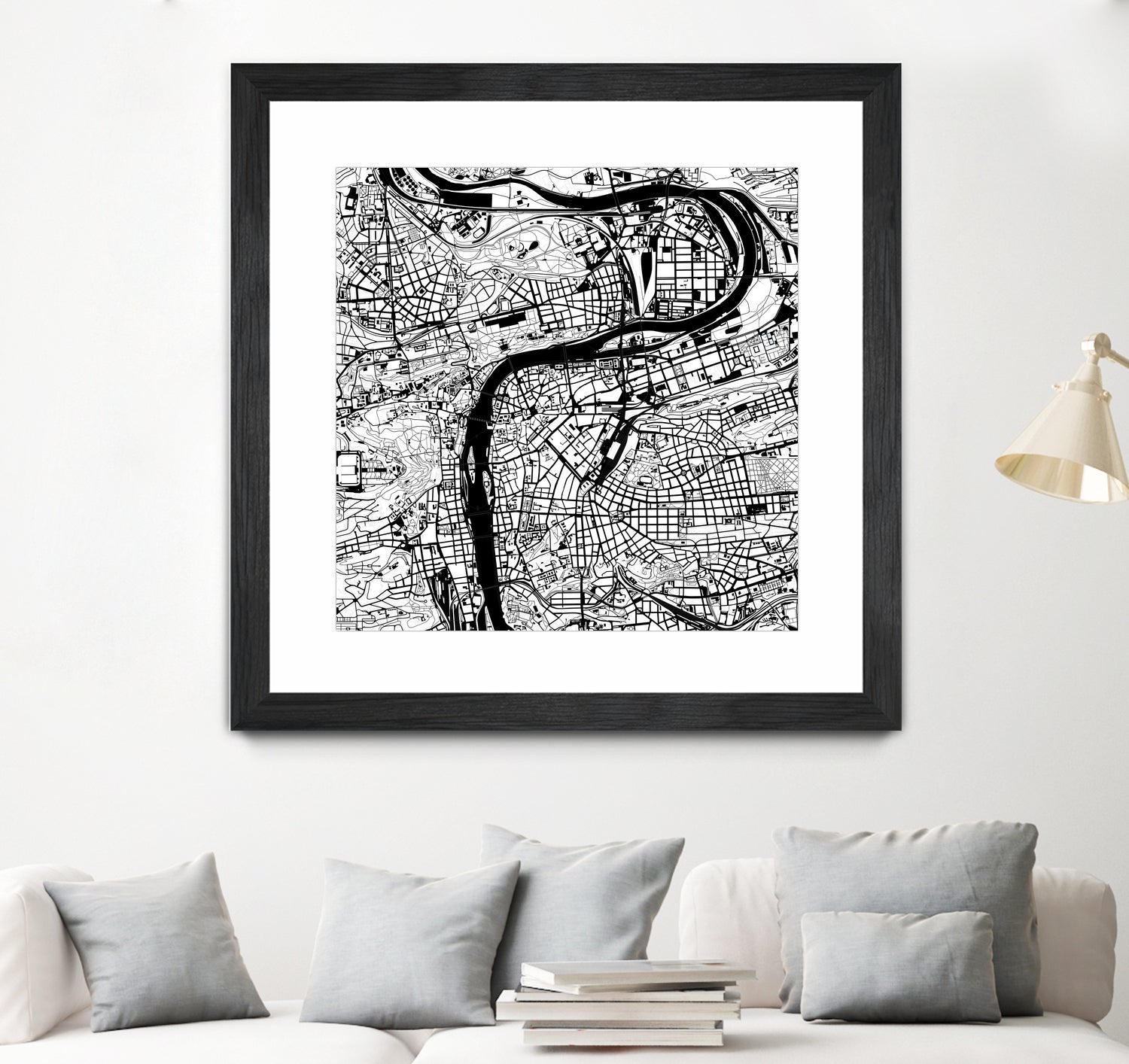 Prague map white by Javier Ruiz on GIANT ART - white digital drawing