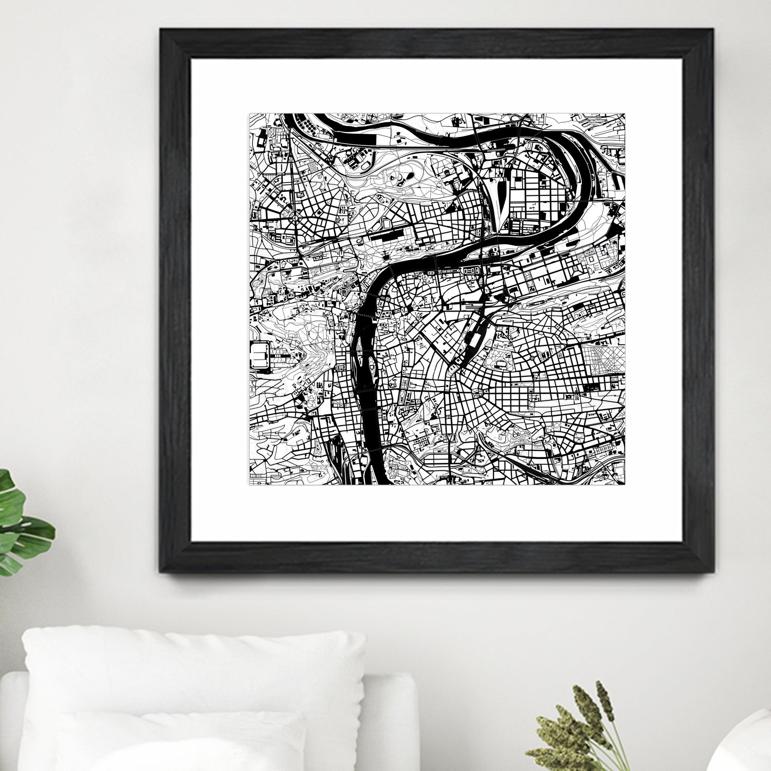 Prague map white by Javier Ruiz on GIANT ART - white digital drawing