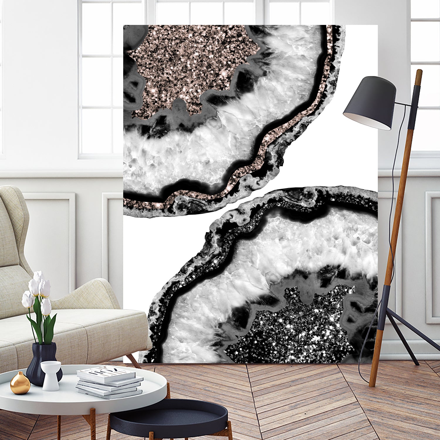 Yin Yang Agate Glitter Glam #1 #gem #decor #art by Anita & Bella Jantz on GIANT ART - white photo illustration