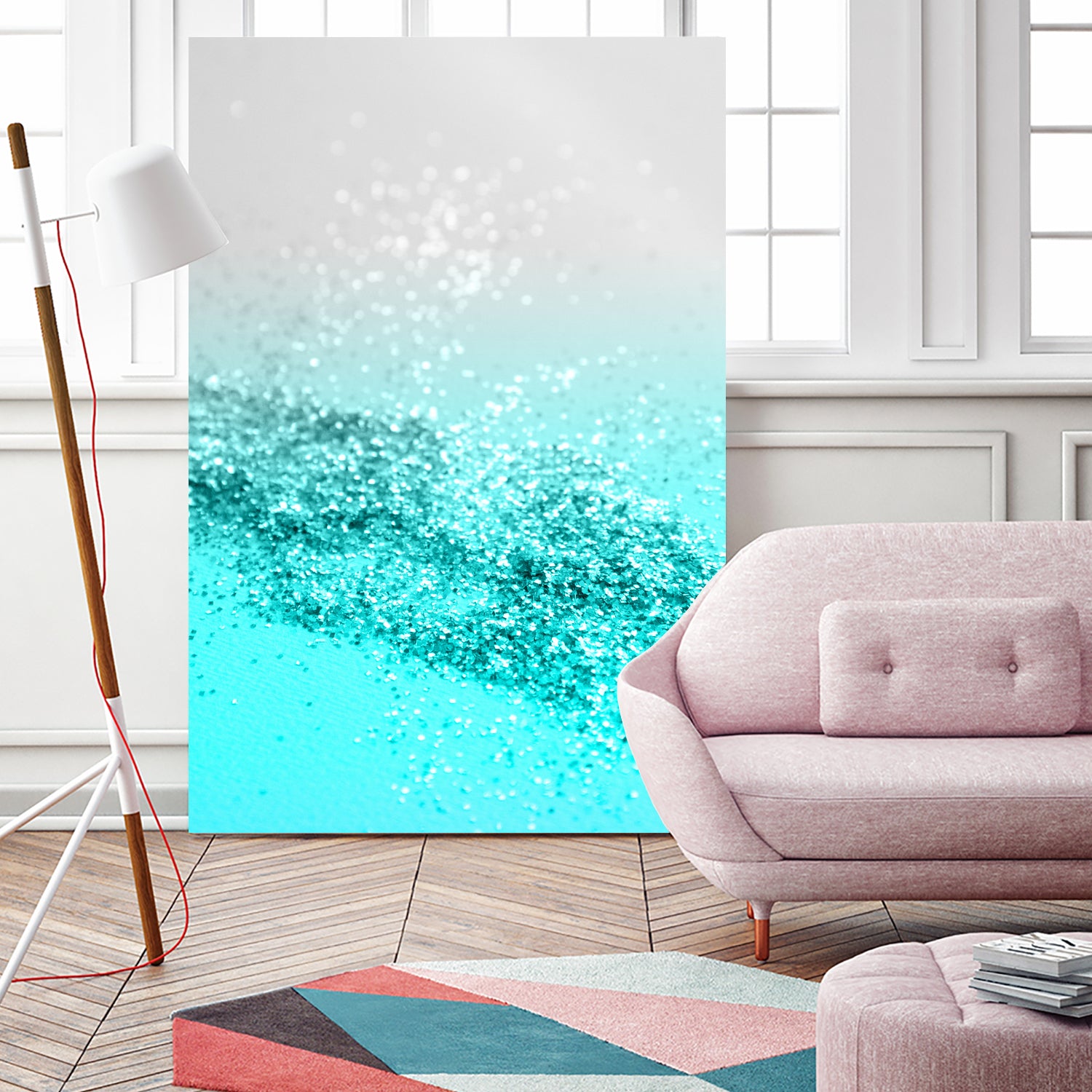 Silver Gray Aqua Teal Ocean Glitter #1 #shiny #decor #art by Anita & Bella Jantz on GIANT ART - blue photo illustration