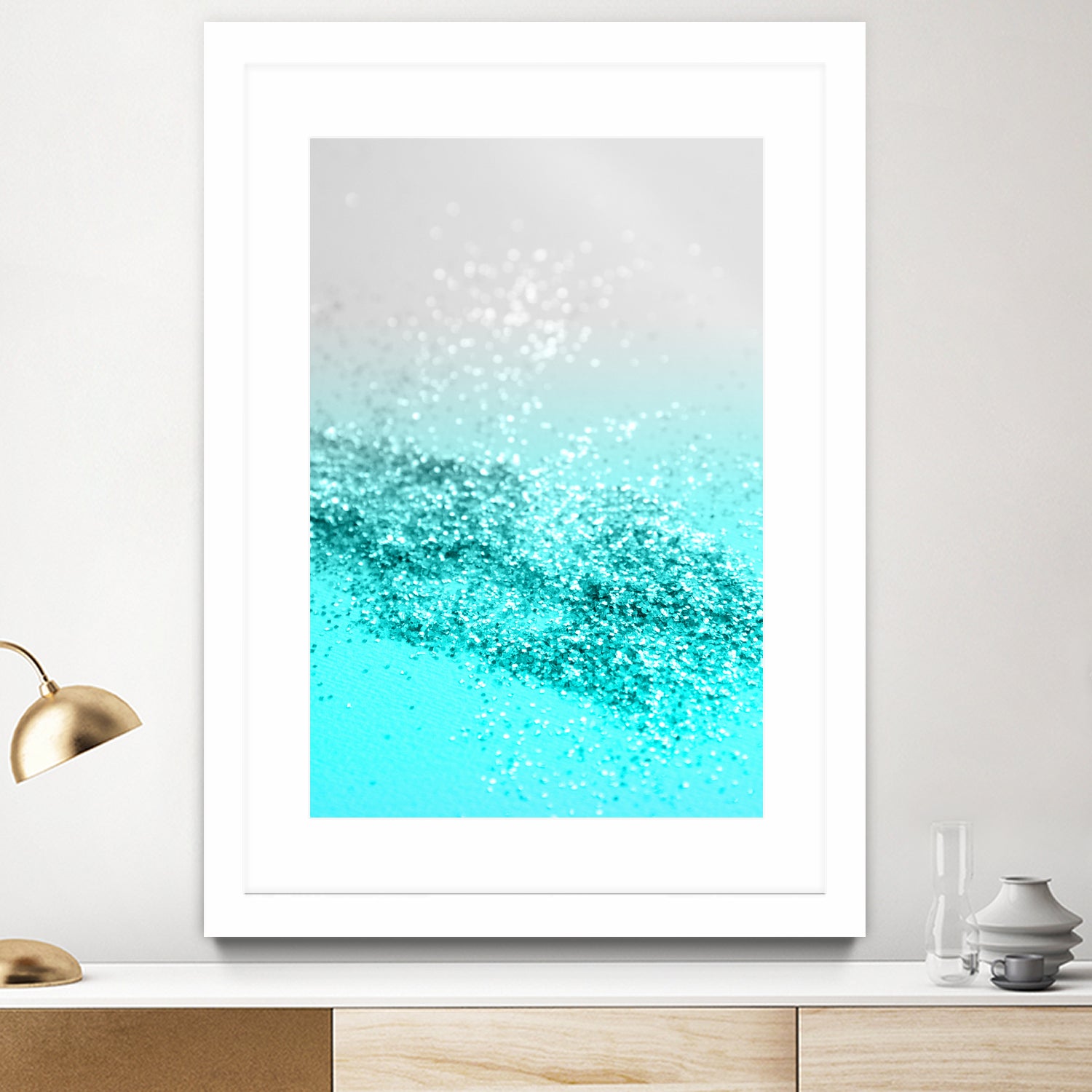 Silver Gray Aqua Teal Ocean Glitter #1 #shiny #decor #art by Anita & Bella Jantz on GIANT ART - blue photo illustration