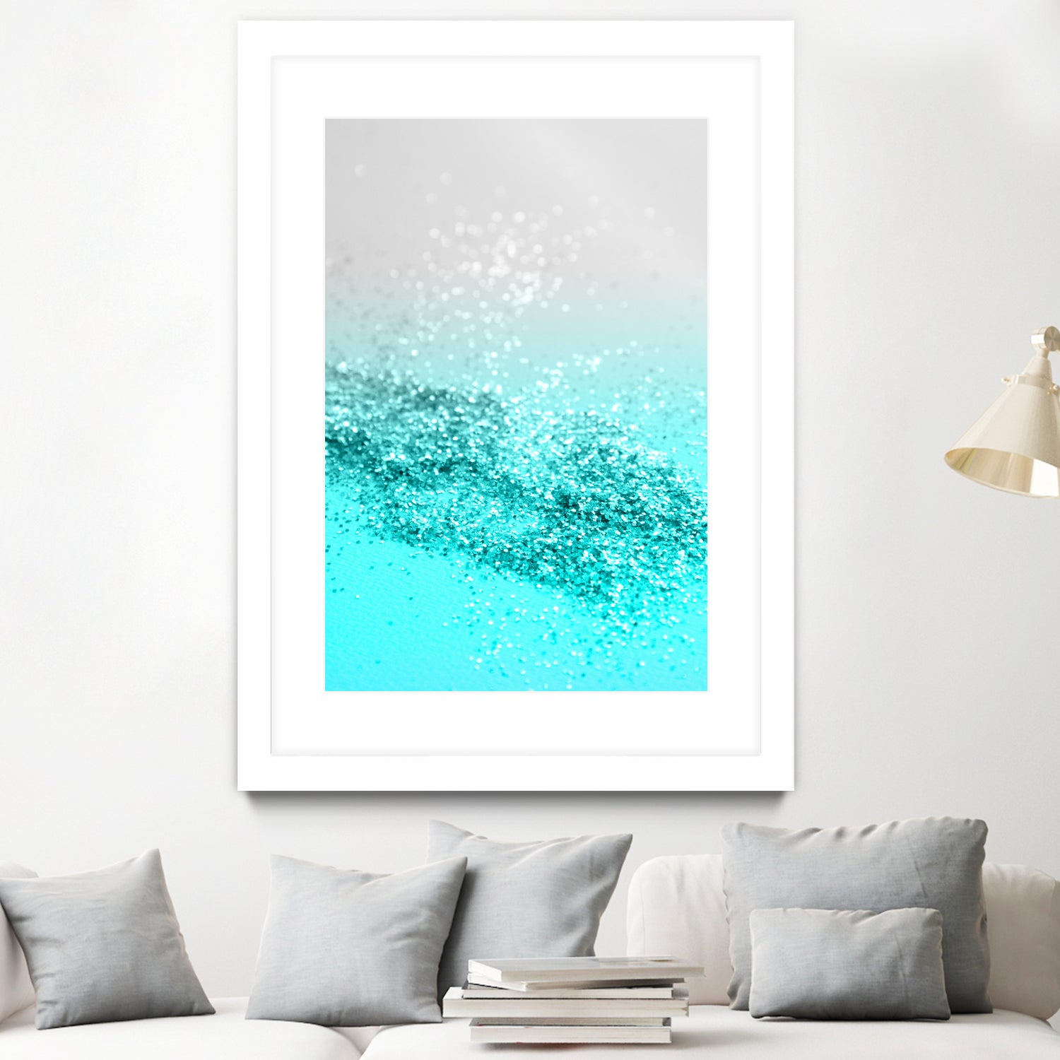 Silver Gray Aqua Teal Ocean Glitter #1 #shiny #decor #art by Anita & Bella Jantz on GIANT ART - blue photo illustration