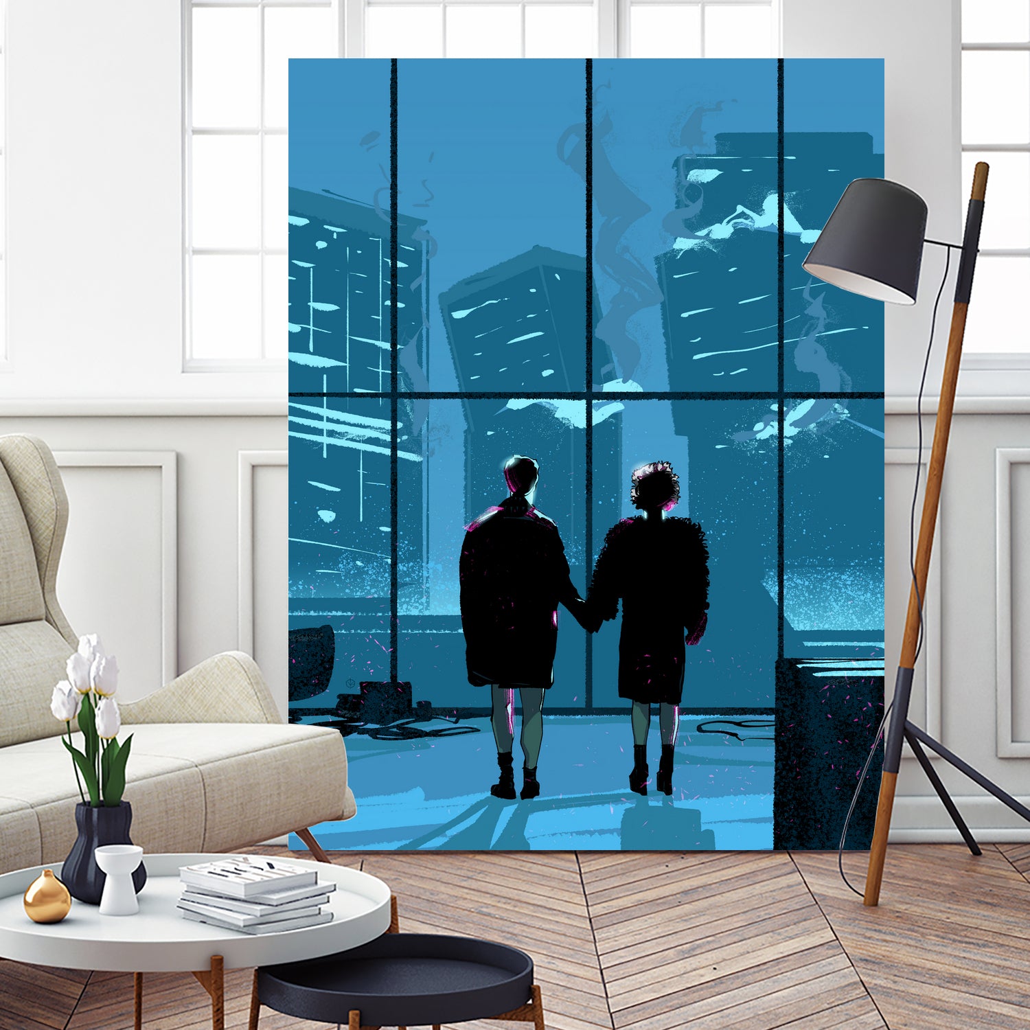 Fight Club by Nikita Abakumov on GIANT ART - blue digital painting